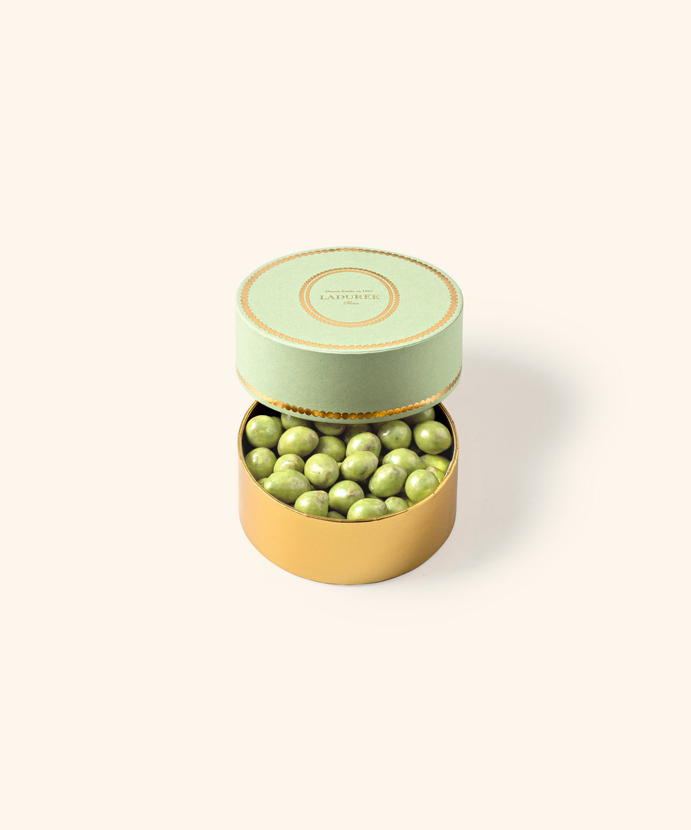 Coffret de perles chocolatées pistache fleur d'oranger
