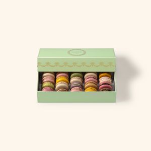 Coffret de 20 macarons "Intemporel" - vert