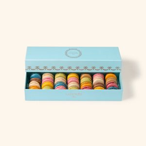 Coffret de 28 macarons "Intemporel" - Bleu