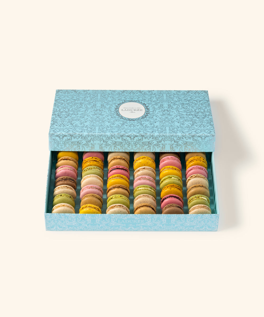Coffret de 42 macarons "Arabesque" - bleu